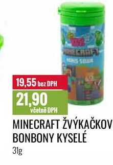 MINECRAFT ŽVÝKAČKOV BONBONY KYSELÉ 31g 