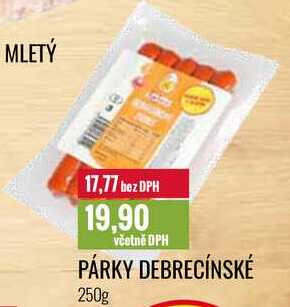 PÁRKY DEBRECÍNSKÉ 250g 