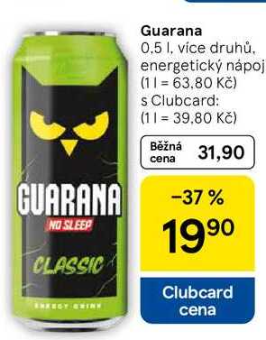 Guarana, 0,5 l, více druhů