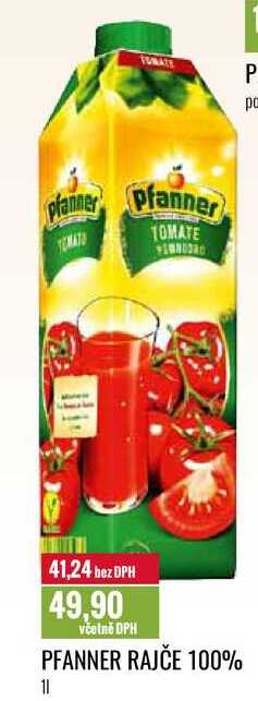 PFANNER RAJČE 100% 1l