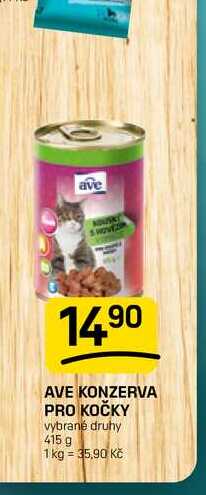 AVE KONZERVA PRO KOČKY vybrané druhy 415 g 