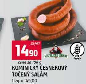 KOMINICKÝ ČESNEKOVÝ TOČENÝ SALÁM 100g