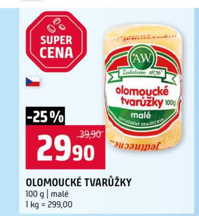 OLOMOUCKÉ TVARŮŽKY 100 g malé