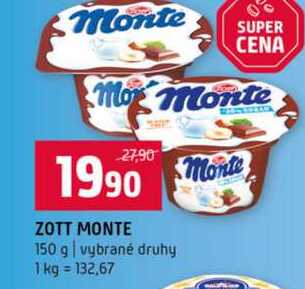 ZOTT MONTE 150 g vybrané druhy