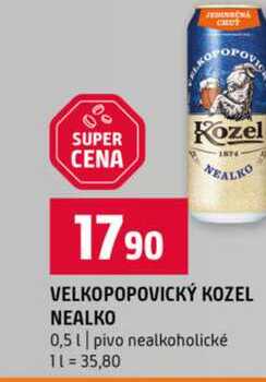 VELKOPOPOVICKÝ KOZEL NEALKO 0,5l pivo nealkoholické