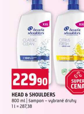 HEAD & SHOULDERS 800 ml šampon vybrané druhy 
