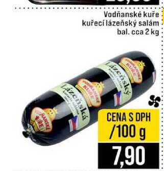 Vodňanské kuře kuřecí lázeňský salám bal. cca 2 kg 100g
