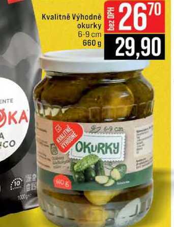 Kvalitně Výhodně okurky 6-9 cm 660 g