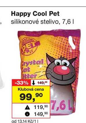 Happy Cool Pet silikonové stelivo, 7,6l