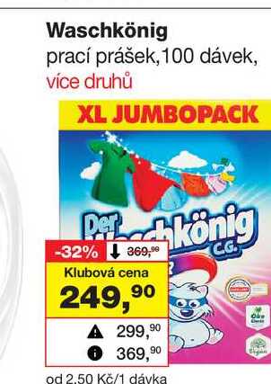 Waschkönig prací prášek, 100 dávek