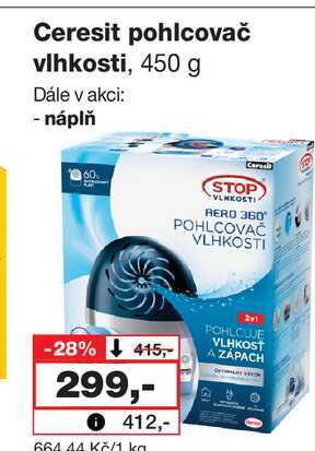 Ceresit pohlcovač vlhkosti, 450 gZÁPACH G