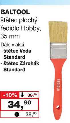 BALTOOL štětec plochý ředidlo Hobby, 35 mm