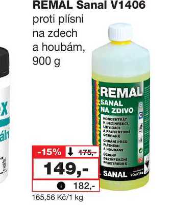 X REMAL Sanal V1406 proti plísni na zdech a houbám, 900 g 