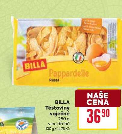 BILLA Těstoviny vaječné 250 g 
