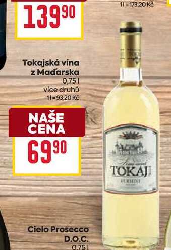 Tokajská vina z Maďarska 0,75l