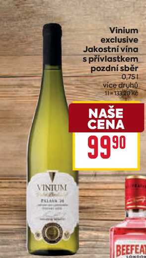 Vinium exclusive Jakostní vína s přívlastkem pozdní sběr 0,75l