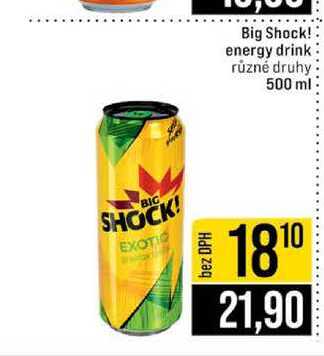 Big Shock! energy drink různé druhy 500 ml 