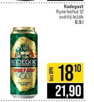 Radegast Ryze hořká 12 světlý ležák 0,5l