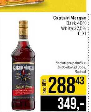Captain Morgan Dark 40% White 37.5% 0,7l