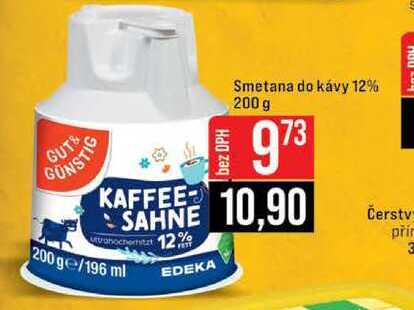 Smetana do kávy 12% 200 g  v akci