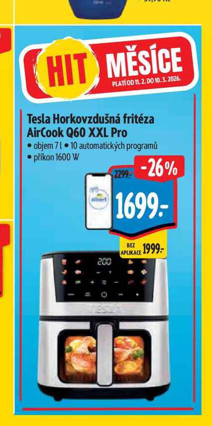   Tesla Horkovzdušná fritéza AirCook Q60 XXL Pro  