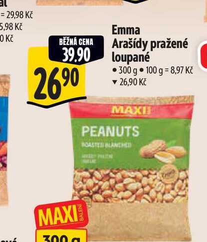   Emma Arašídy pražené loupané 300 g 