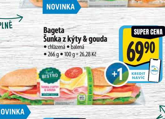   Bageta Šunka z kýty & gouda  266 g