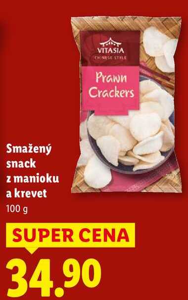 Smažený snack z manioku a krevet, 100 g 