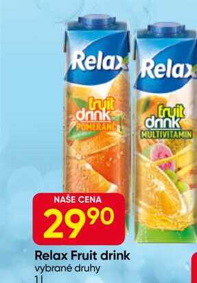 Relax Fruit drink vybrané druhy 1l