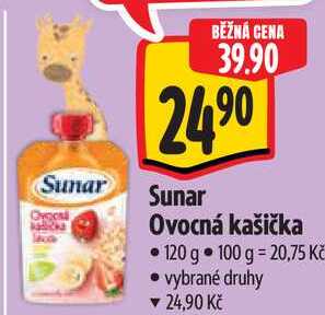 Sunar Ovocná kašička, 120 g 