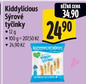 Kiddylicious Sýrové tyčinky, 12 g