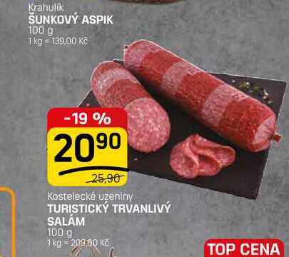 TURISTICKÝ TRVANLIVÝ SALÁM 100 g