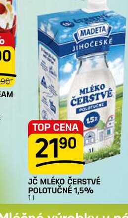JČ MLÉKO ČERSTVÉ POLOTUČNÉ 1,5% 11 