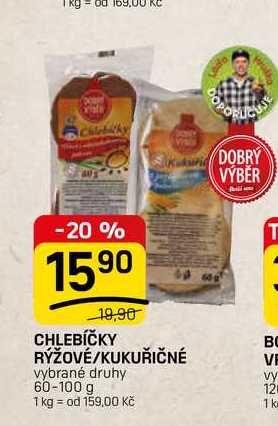 CHLEBÍČKY RÝŽOVÉ/KUKUŘIČNÉ vybrané druhy 60-100 g