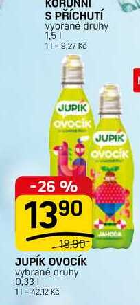 JUPÍK OVOCĺK vybrané druhy 0,33l