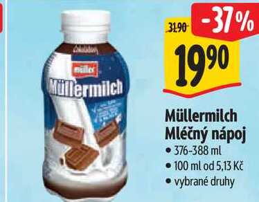 Müllermilch Mléčný nápoj, 376-388 ml