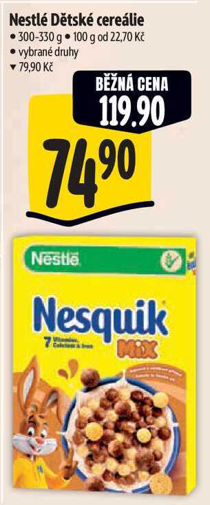 Nestlé Dětské cereálie, 300-330 g 
