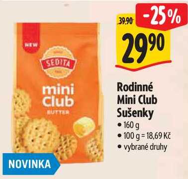 Rodinné Mini Club Sušenky, 160 g  v akci