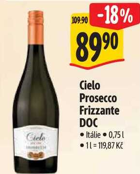 Cielo Prosecco Frizzante DOC, 0,75 l