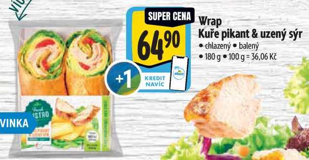 Wrap Kuře pikant & uzený sýr, 180 g