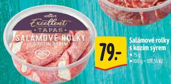 Salámové rolky s kozím sýrem, 75 g
