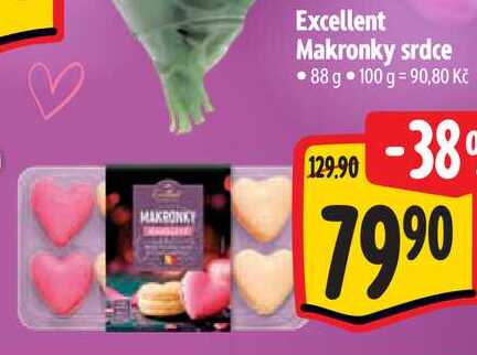 Excellent Makronky srdce, 88 g