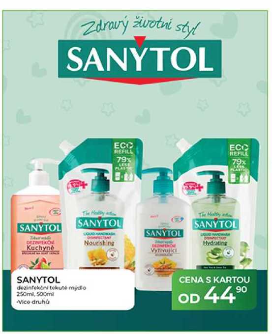 SANYTOL dezinfekční tekuté mýdlo 250ml, 500ml