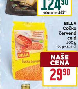 BILLA Čočka červená celá 500 g