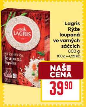 Lagris Rýže loupaná ve varných sáčcích 800 g 