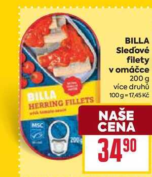 BILLA Sledové filety v omáčce 200 g