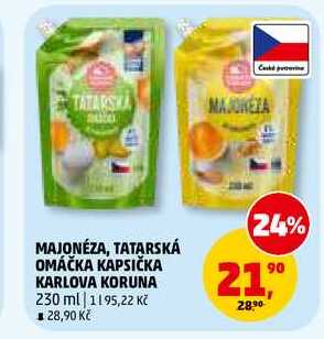 TATARSKÁ OMÁČKA KAPSIČKA KARLOVA KORUNA, 230 ml 