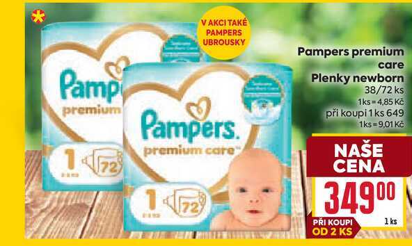 Pampers Premium care plenky newborn 38/72ks   