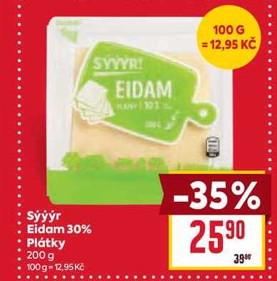 Sýýýr Eidam 30% Plátky 200 g