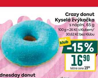 Crazy donut Kyselá žvýkačka s náplní, 65 g 